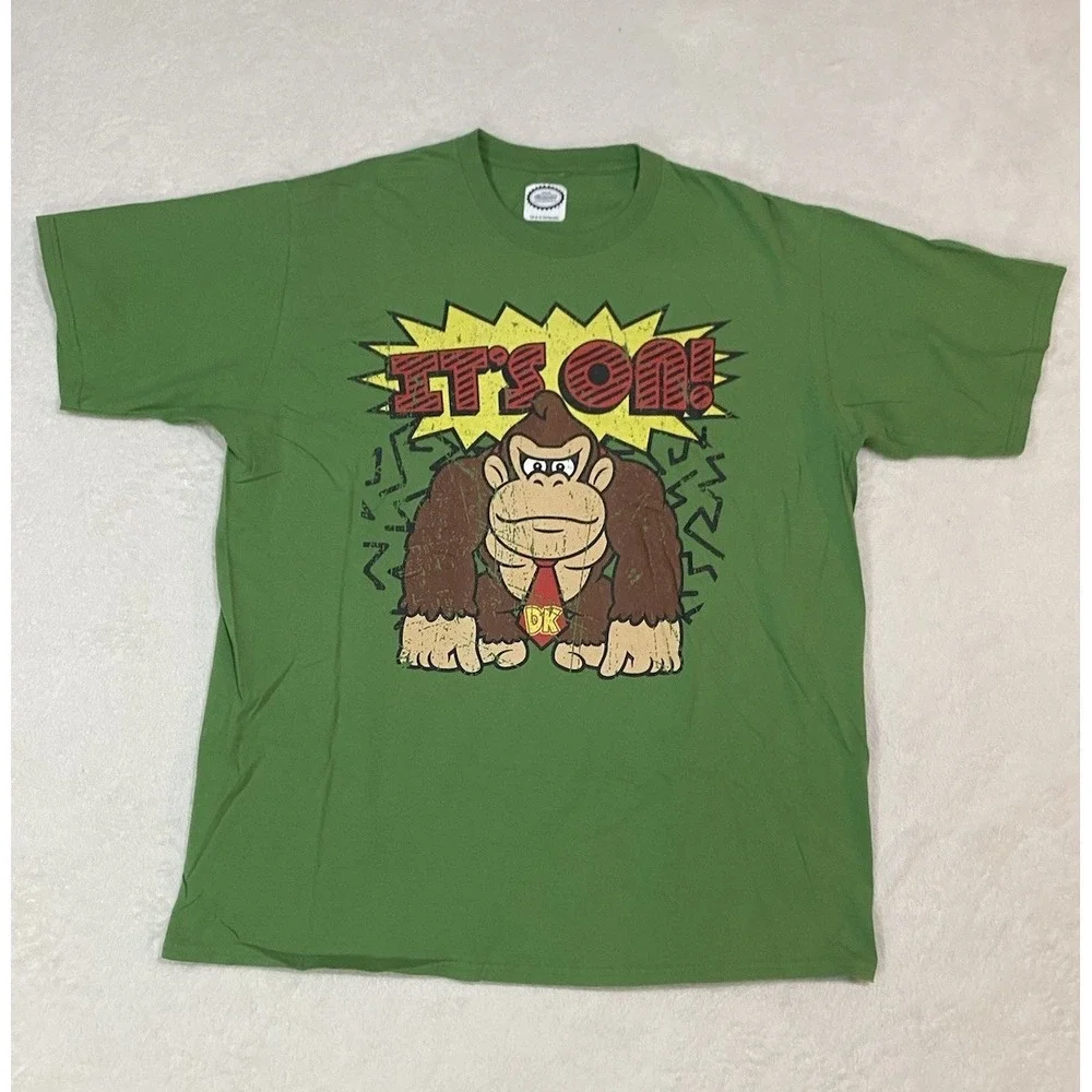 Nintendo DONKEY KONG IT'S ON LIKE DONKEY KONG T-Shirt Green Short Sleeve Large? - Picture 1 of 5